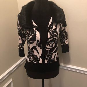 Adorable Bebe fur-collared sweater